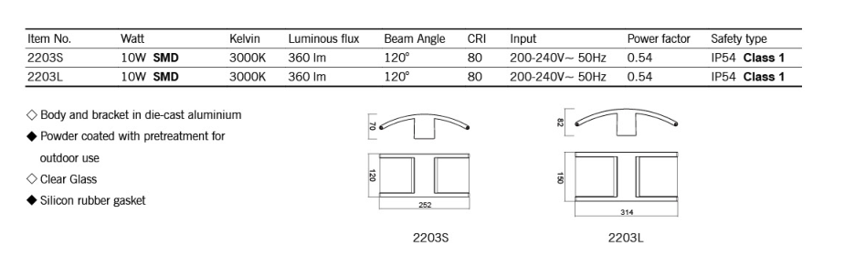 2203 LED wall light