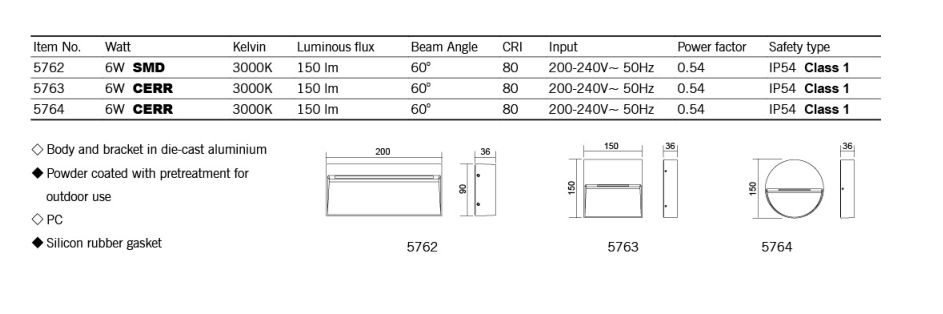 5763 LED wall light