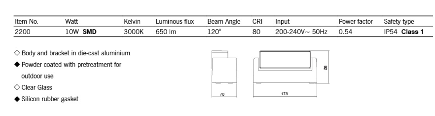 2200 LED Wall light