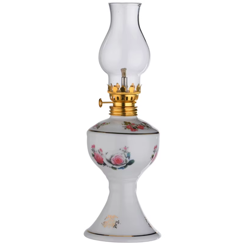 Oil-burning ceramic lamp